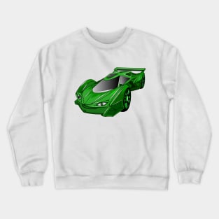 Green sports car with airfoil illustration Crewneck Sweatshirt